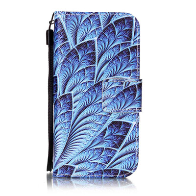 

Blue Dazzle Design PU Leather Flip Cover Wallet Card Holder Case for Apple iPhone SE