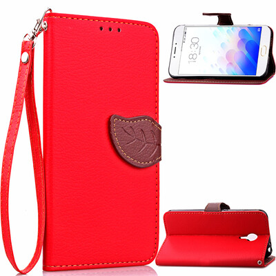 

Red Design PU Leather Flip Cover Wallet Card Holder Case for MEIZU Note 3