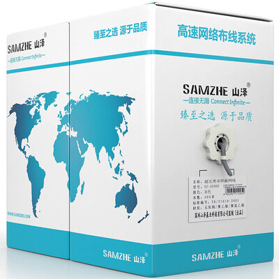 

Shanze (SAMZHE) SZ-A5305 оригинальный CAT5E ультра-пяти неэкранированный чистый бескислородный медный высокоскоростной кабель 305 метров / коробка серый