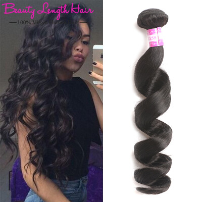 

Brazilian Virgin Hair Loose Wave Human Hair Weave 1 Bundle 1B Brazilian Hair Weave Bundles