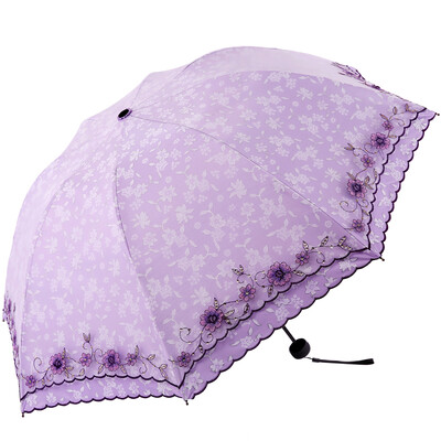 

Umbrella Umbrella UPF50 Double Vinyl Silk Embossed Triangle Sun umbrella Umbrella 31826E Light Purple