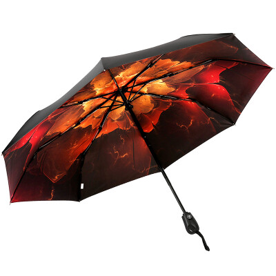 

Paradise umbrella self-opening UPF50 vinyl three-fold small black umbrella sun umbrella umbrella 31803E red