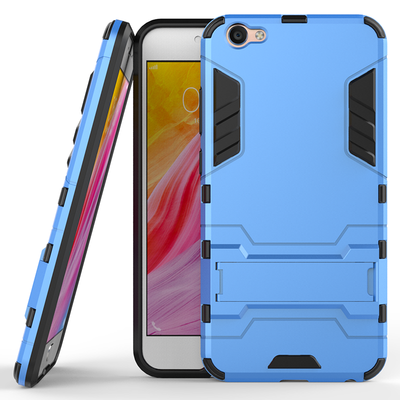 

Blue Slim Robot Armor Kickstand Shockproof Hard Rugged Rubber Back Case For VIVO Y67