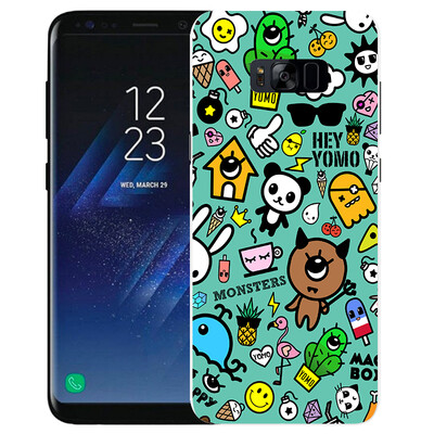 

Yomo S8 Samsung мобильный телефон оболочки мобильный телефон защитный рукав оболочки телефон рельеф s8 текстура твердой оболочки монстра каракули серии