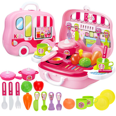 

Xiongcheng XIONG CHENG Children's educational toys simulation of the family kitchen suite portable suitcase pink XC710