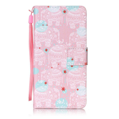 

Pink Elephant Design PU Leather Flip Cover Wallet Card Holder Case for Huawei P9 Lite/G9