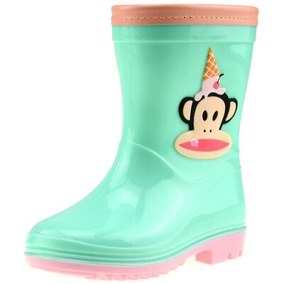 

Jingdong supermarket PaulFrank mouth monkey rain boots in the tube waterproof plastic shoes sets of shoes children men&women baby fashion boots PF1003 green 24 yards