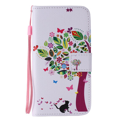 

Tree&Cat Design PU Leather Flip Cover Wallet Card Holder Case for SAMSUNG S7