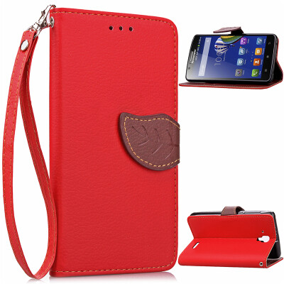 

Red Design PU Leather Flip Cover Wallet Card Holder Case for Lenovo A536