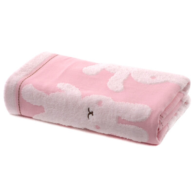 

【Jingdong Supermarket】 Yaguang towel home textile exports Japanese products cotton yarn-dyed jacquard happy snow rabbit children gauze bath towel towel pink 60 * 120cm