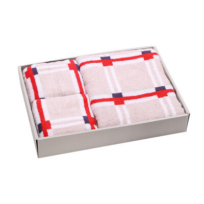 

Jingdong Supermarket Jia Bai towel towel towel three-piece set of gift sets of cotton combed cotton thick squeeze dry dry England style red