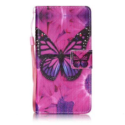 

Black Butterfly Design PU Leather Flip Cover Wallet Card Holder Case for Huawei Honor 8