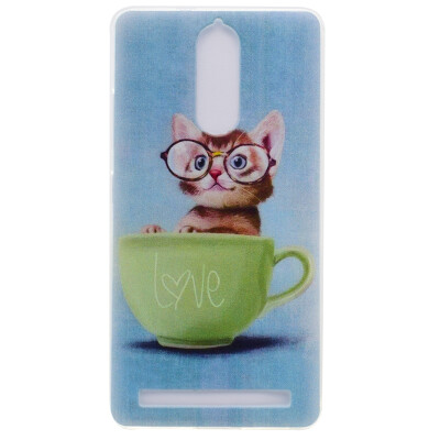 

Glasses cat Pattern Soft Thin TPU Rubber Silicone Gel Case Cover for Lenovo K5 Note