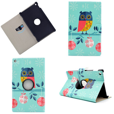 

Owl Style 360 Rotating Flip Cover with Stand Function and Credit Card Slot for Amazon Kindle Fire HD 8 2016