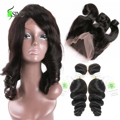 

Brazilian Virgin Hair With Frontal Closure Bundle 360 Frontal With Bundles Brazilian Loose Wave 2 Bundles With Frontal Closure