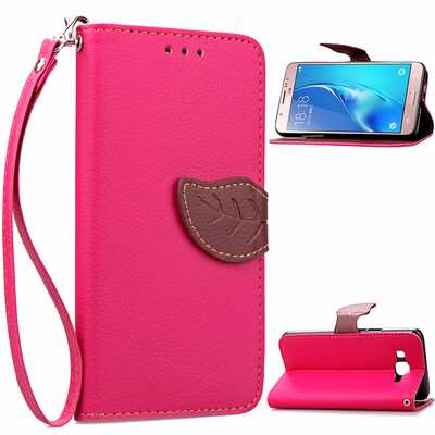 

Pink Design PU Leather Flip Cover Wallet Card Holder Case for Samsung Galaxy J7