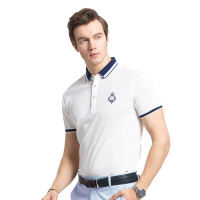 

Camel (CAMEL) men's lapel short-sleeved embroidered standard color business casual T-shirt X7B265166 soil yellow