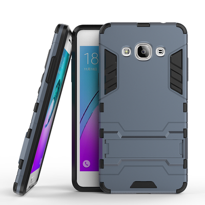 

Dark blue Slim Robot Armor Kickstand Shockproof Hard Rugged Rubber Back Case For SAMSUNG GALAXY J3 Pro