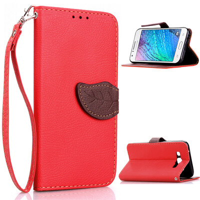 

Red Design PU Leather Flip Cover Wallet Card Holder Case for Samsung Galaxy J12016J120F