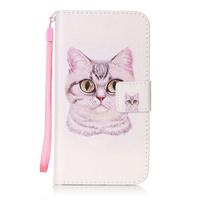 

Short Hair Cat Design PU Leather Flip Cover Wallet Card Holder Case for Huawei Y5 II