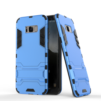 

Blue Slim Robot Armor Kickstand Shockproof Hard Rugged Rubber Back Case For SAMSUNG GALAXY S8