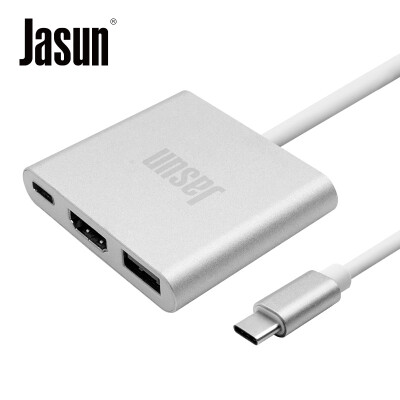 

JASUN Type-C to HDMI Converter USB30 HUB type-c Charging Port Three-in-One Converter TV Monitor Line Support 12-inch MacBook JS-154