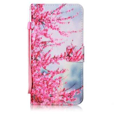 

Plum Blossom Design PU Leather Flip Cover Wallet Card Holder Case for Apple iPhone 7 Plus