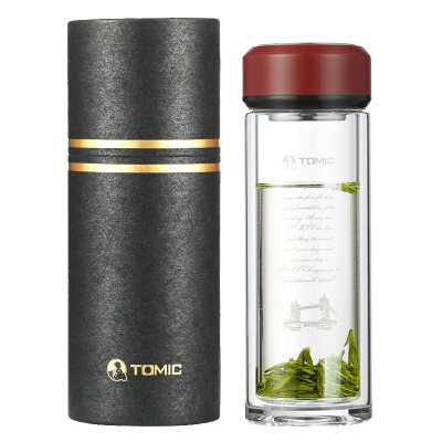 

TOMIC Glass Double Layer Clear Water Cup Heat-resistant Tea Tea Tea Cup 1BSB9511 Kate Red 350ML