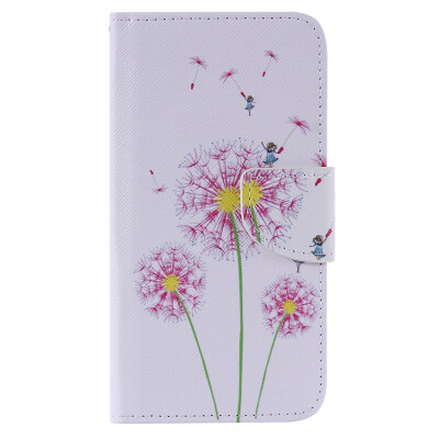 

Pink Dandelion Design PU Leather Flip Cover Wallet Card Holder Case for LG K10