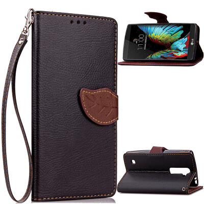 

Black Design PU Leather Flip Cover Wallet Card Holder Case for LG K10