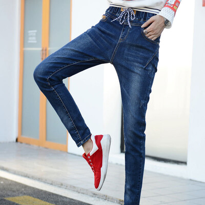 

City plus CITYPLUS fashion casual influx of people loose waist Harlan jeans women CWKN16T377 dark blue 28