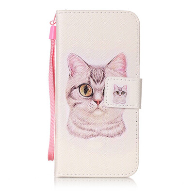 

Short Hair Cat Design PU Leather Flip Cover Wallet Card Holder Case for Apple iPhone 6S