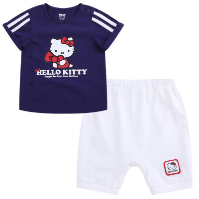 

Hello Kitty Children 's Short Sleeve Set Top Shorts Outline Kit KA722BA22N0412