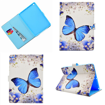 

Flower butterfly Style Classic Flip Cover with Stand Function and Credit Card Slot for Apple iPad 5/iPad Air