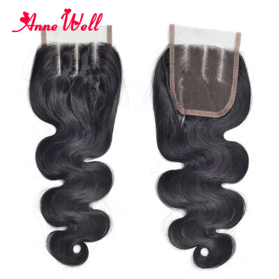 

7A Grade Body Wave Hair Lace Closure Bleached Knots Closure 4*4 Brazilian Virgin Hair Lace Closure Human Hair Free Middle 3 Part