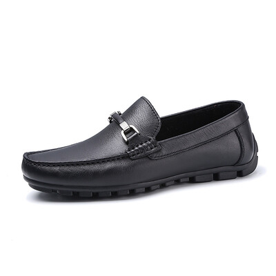 

Crown (CROWN) Men's shoes leather shoes life Shoe cover feet round head light comfortable shoes 4121A621R2-black -40 yards