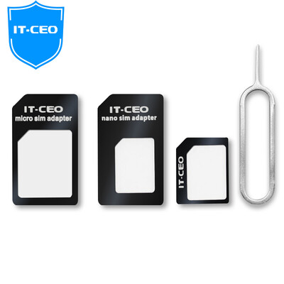

IT-CEO V7KT mobile phone Sim card reduction card sets Micro Nano sim conversion card card slot card for Apple iPhone4 5 6S Samsung Huawei black