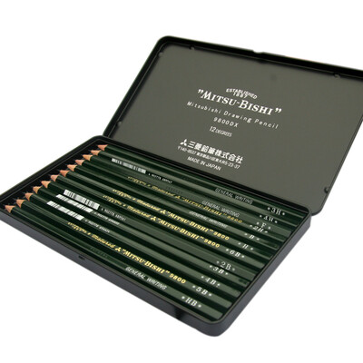 

Mitsubishi uni 9800DX Mitsubishi Sketch Box Set Pencil 12pcs 6B-4H