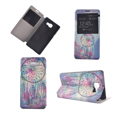 

Pink Dreamcatcher Design PU Leather Flip Cover Wallet Card Holder Case for Samsung Galaxy A7 2016A7100