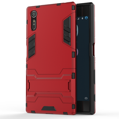 

Красный Slim Robot Armor Kickstand Ударопрочный жесткий корпус из прочной резины для SONY Xperia XZ