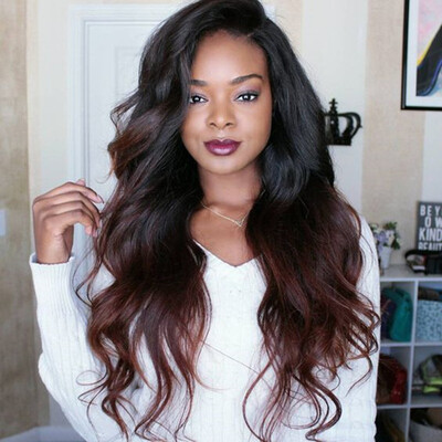 

7A Grade Top Quality Brazilian Virgin Human Hair Long Wavy Two Tone Ombre Wigs Glueless Lace Front Wig Full Lace Human Hair Wigs