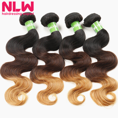 

N..W. 10A Brazilian virgin human hair 4 bundles Body wave hair extensions Ombre T1B/4/27 Hair color