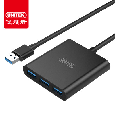 

(UNITEK) USB3.0 Splitter Высокоскоростной 4-портовый концентратор HUB 0.3m Расширение ноутбука Конвертер One-to-many-four-port All-Auminium Black Y-3043BK