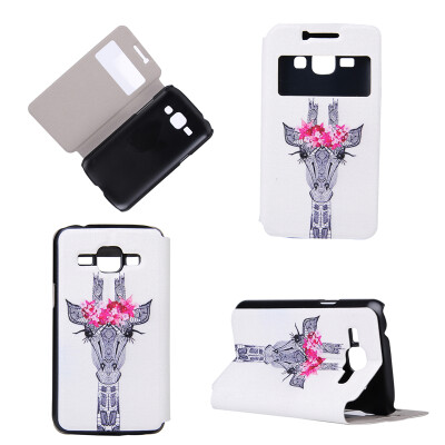 

Giraffe Design PU Leather Flip Cover Wallet Card Holder Case for Samsung Galaxy J1