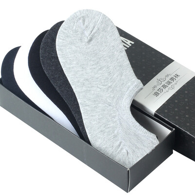 

Langsha socks men invisible socks cotton leisure boat socks 5 pairs of uniform code
