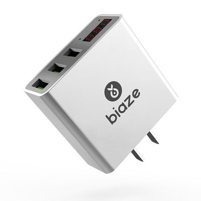 

BIAZE 3C сертификация 3 USB многофункциональный зарядный телефон плоский зарядный разъем с цифровым дисплеем M11 белый поддержка Apple / Samsung / просо / Huawei / oppo / vivo