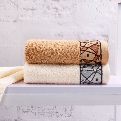 

Xinwei towel home textile Picasso cotton jacquard towel towel two color 2 light yellow + brown 34 * 76cm * 2 100g