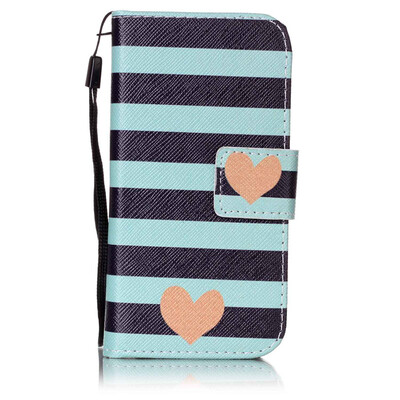

Blue Stripes Дизайн PU кожа флип Обложка Кошелек для карты памяти чехол для Apple iPod Touch 5