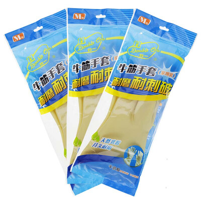 

Jingdong supermarket double one beef tendon home gloves  washing dish non-slip wear rubber gloves 3 pairs