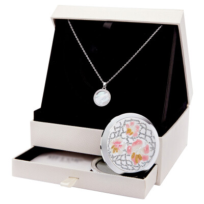 

Mika MECOR creative gift hibiscus flower make-up mirror gift box necklace gift mirror 520 gift Valentine&39s Day gift to send his girlfriend gift box 7215